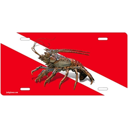 License Plate Lobster Dive Flag 
